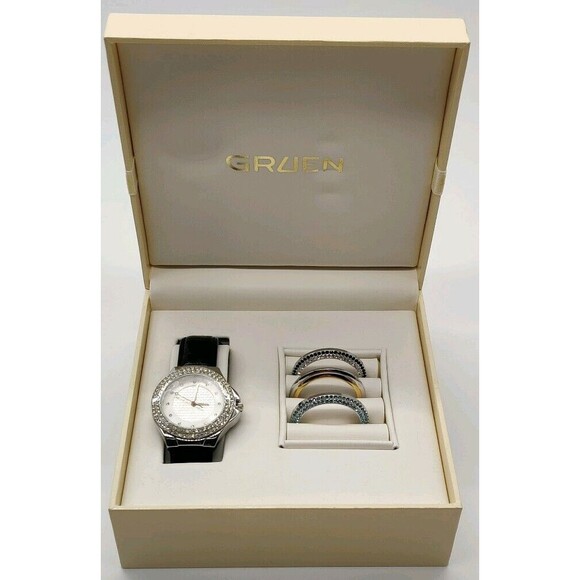 New Gruen Interchangeable Bezels Rhinestone Watch Boxed - Picture 1 of 7